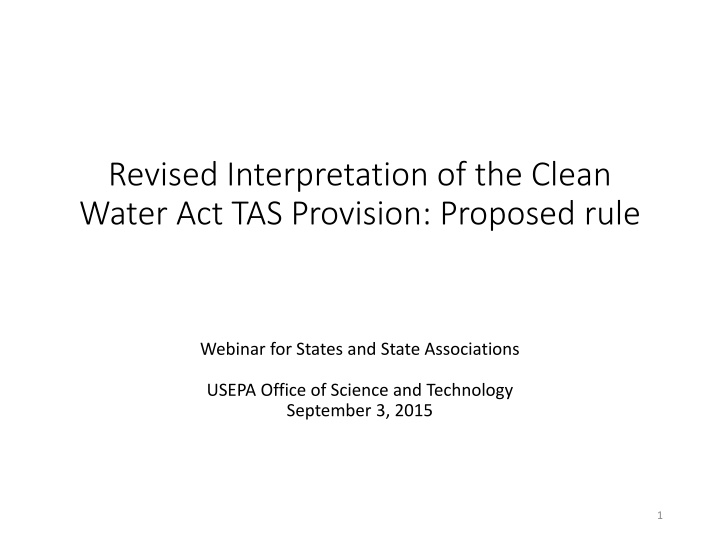 revised interpretation of the clean water