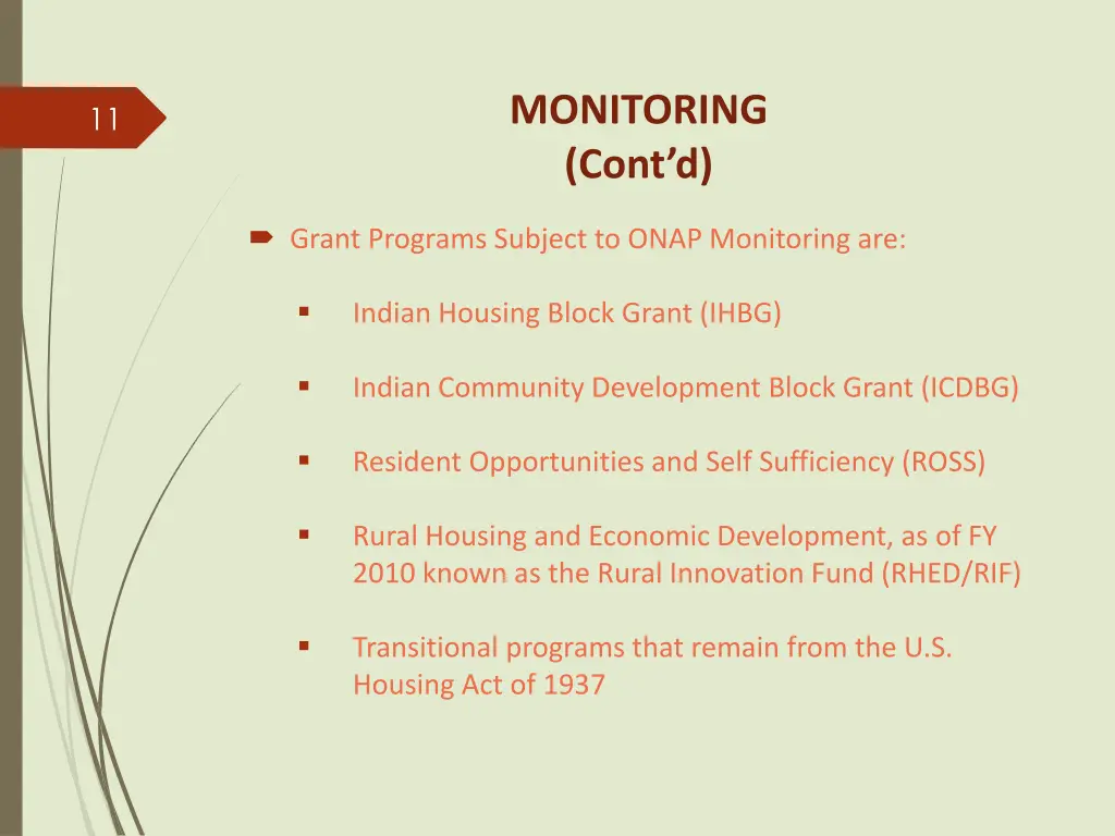 monitoring cont d