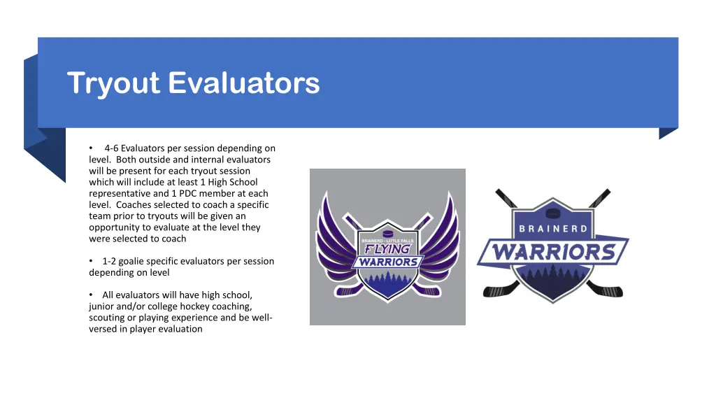 tryout evaluators