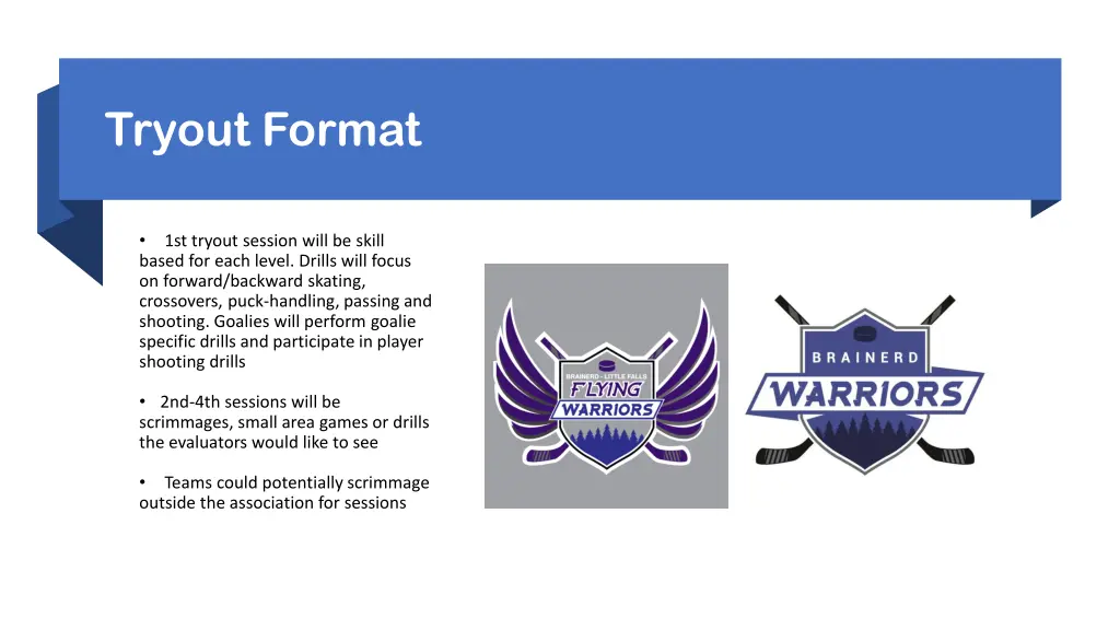 tryout format