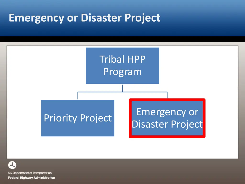 emergency or disaster project