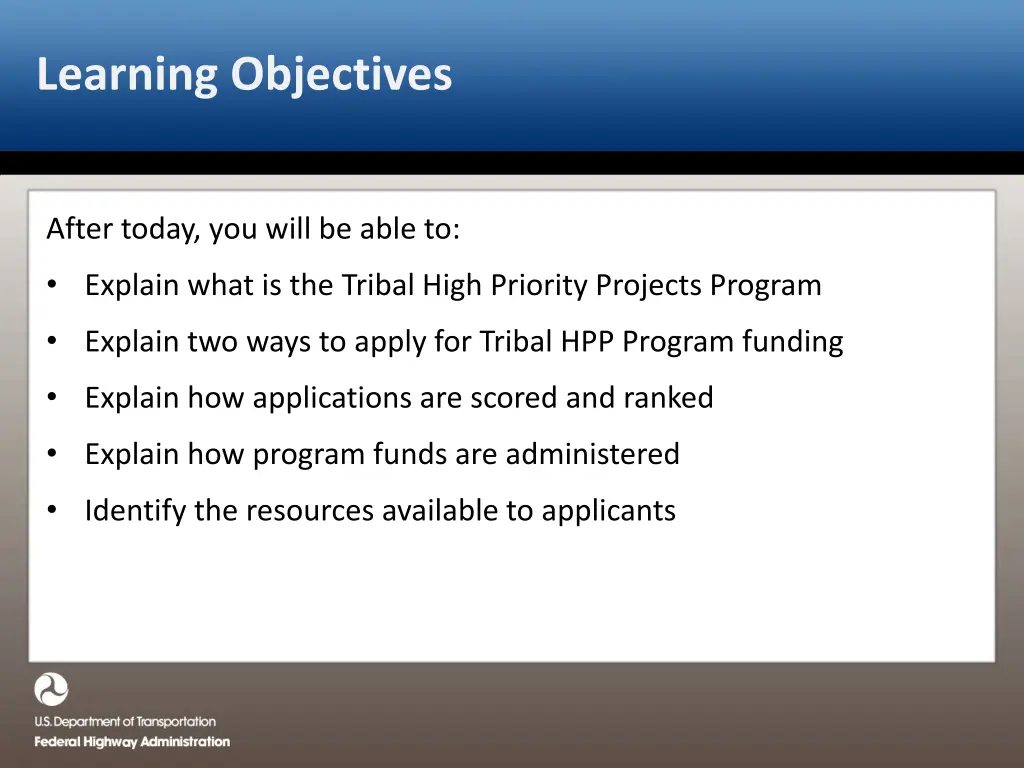 learning objectives