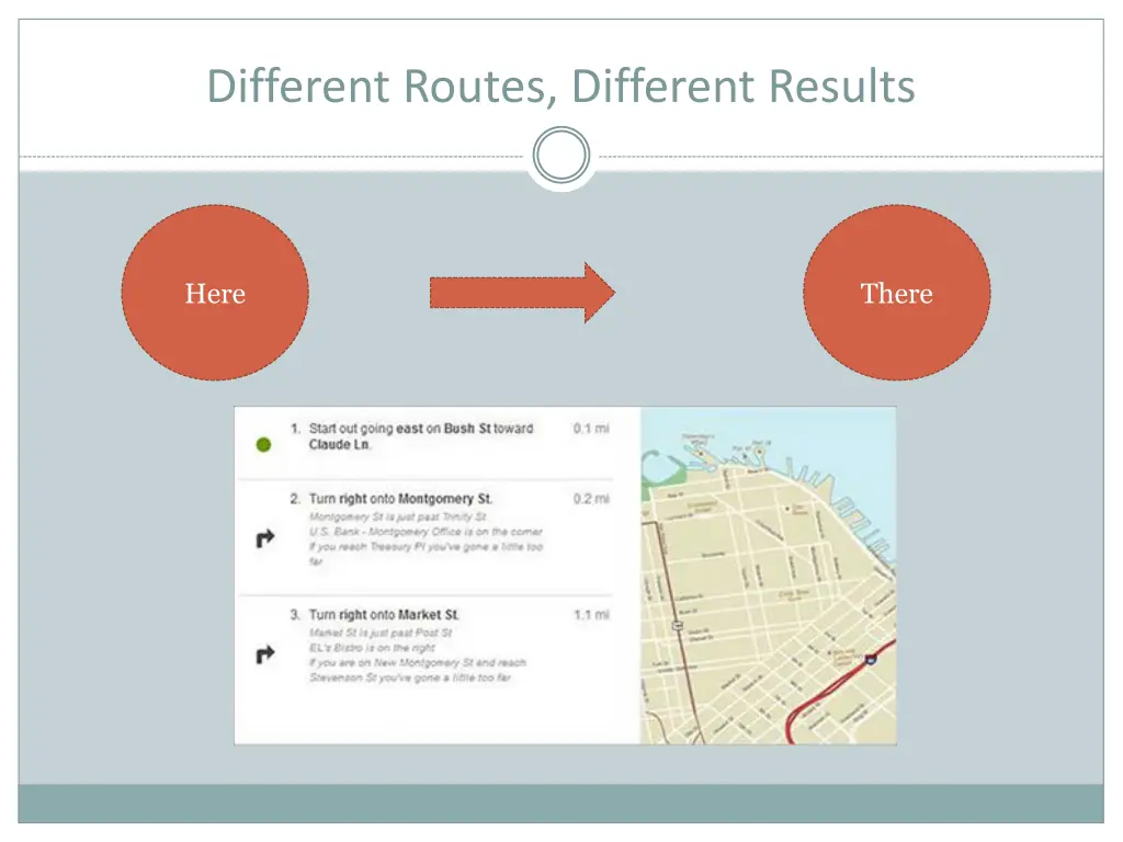 different routes different results