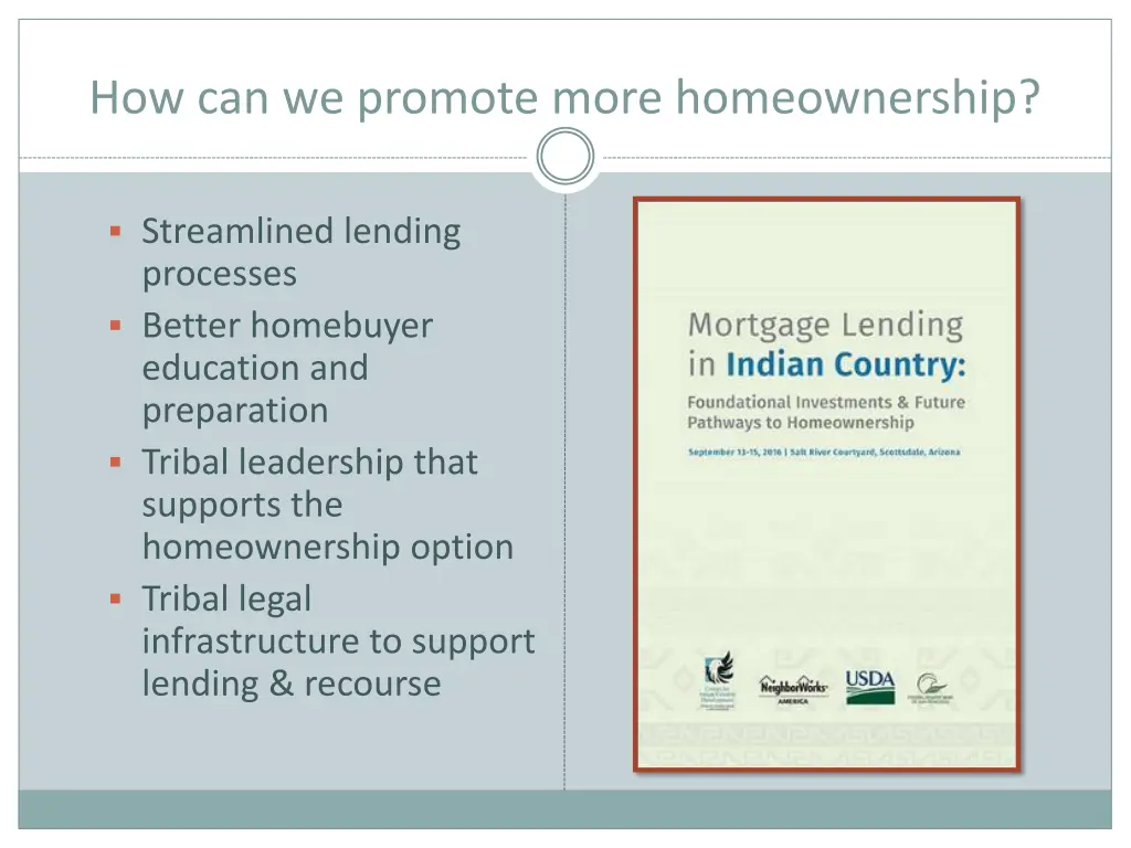 how can we promote more homeownership