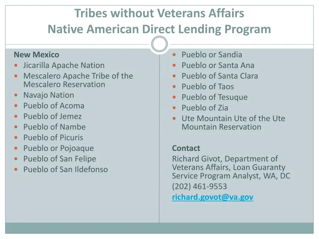 tribes without veterans affairs native american 1