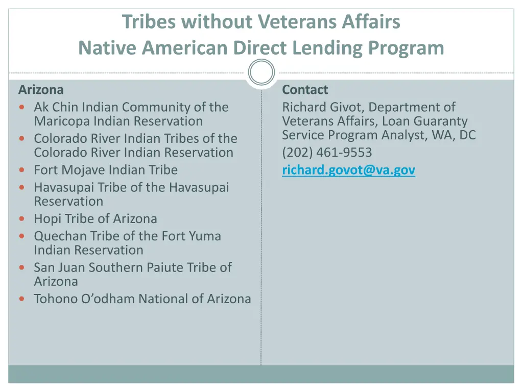 tribes without veterans affairs native american