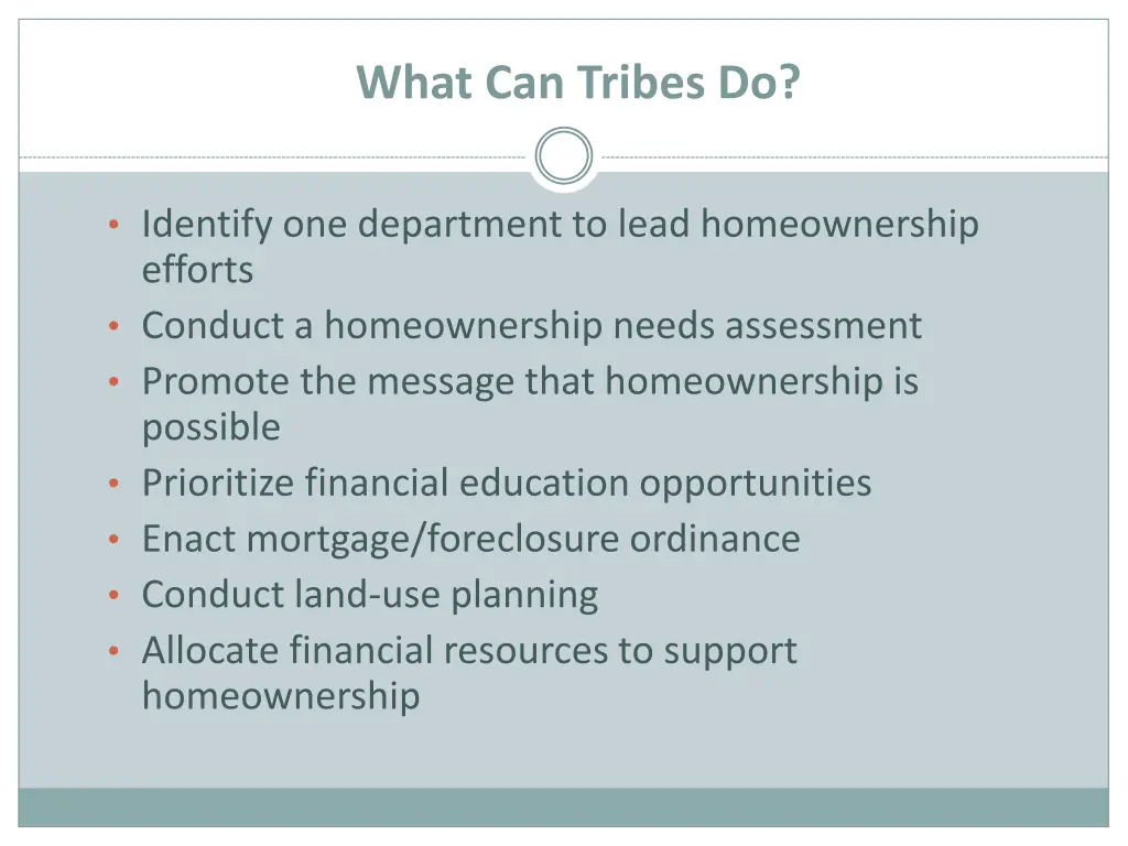 what can tribes do