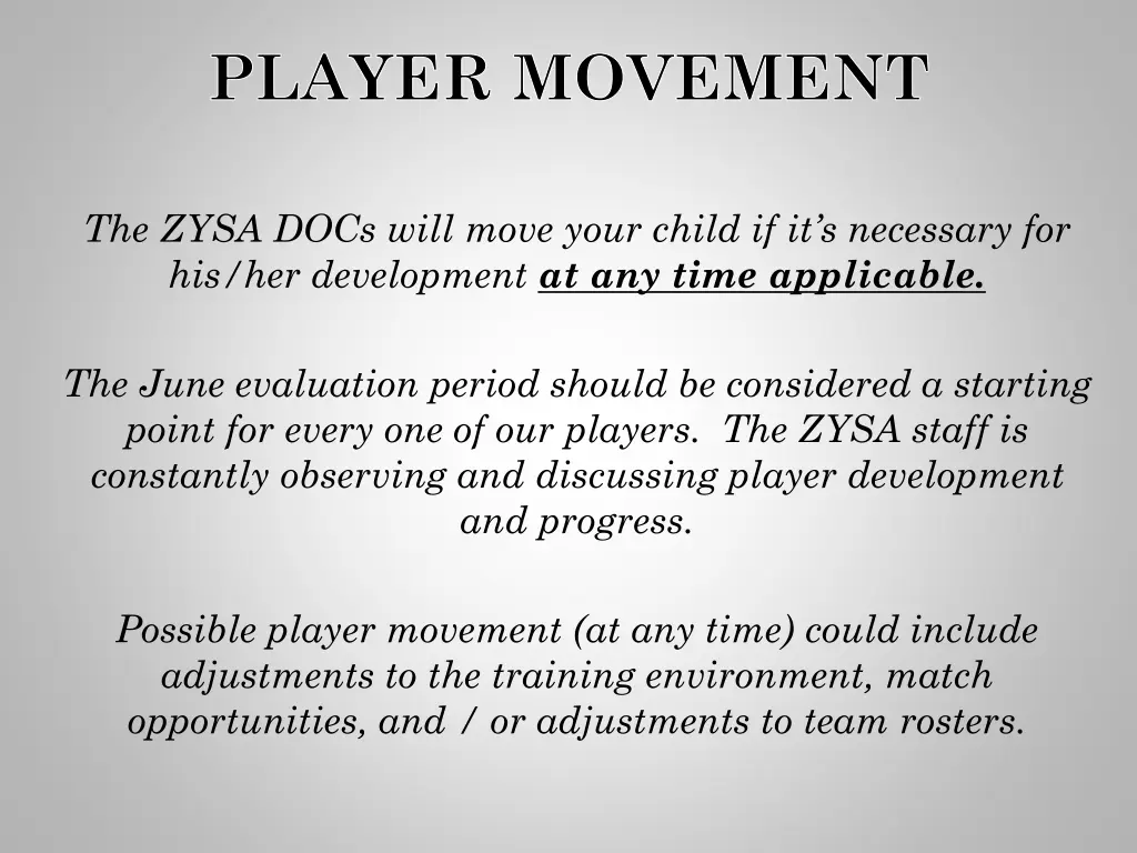 player movement