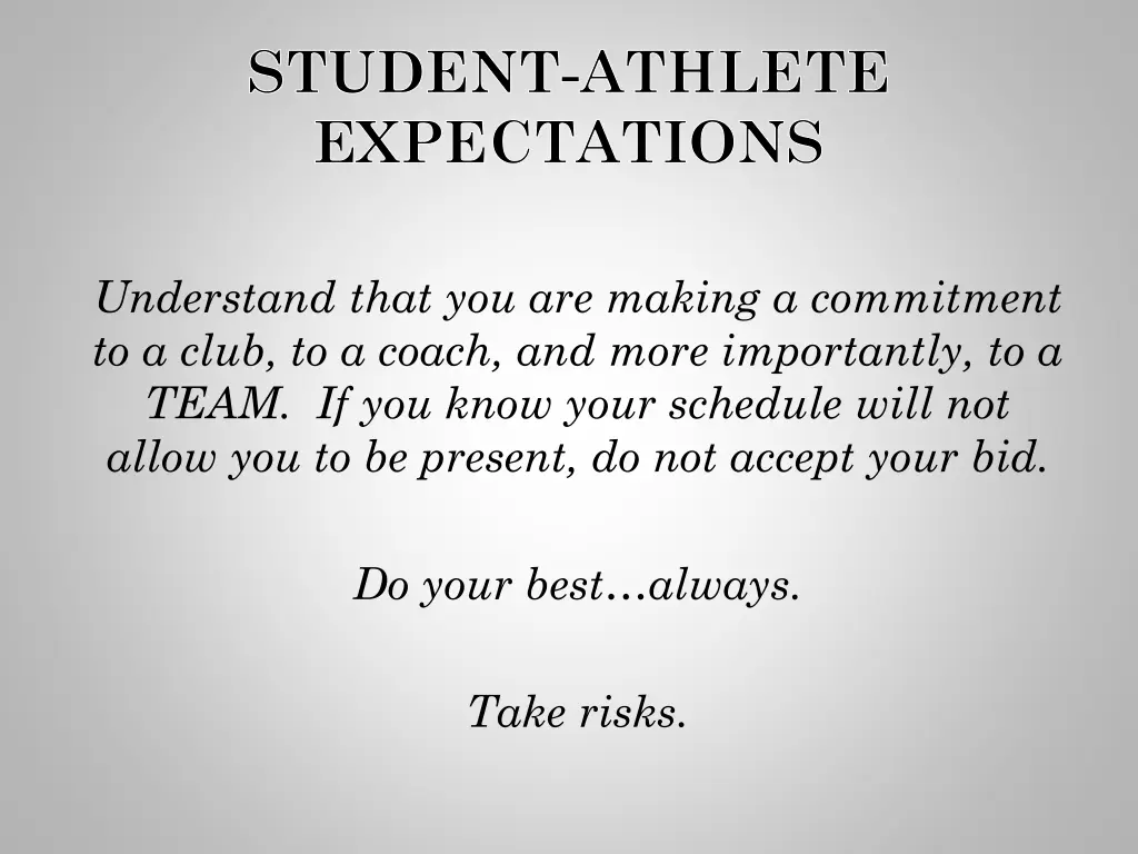 student athlete expectations