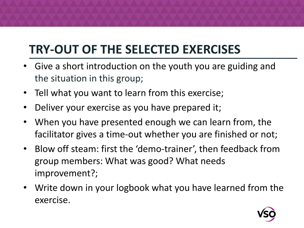try out of the selected exercises give a short