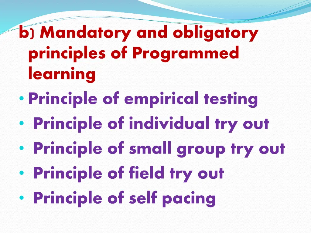 b mandatory and obligatory principles