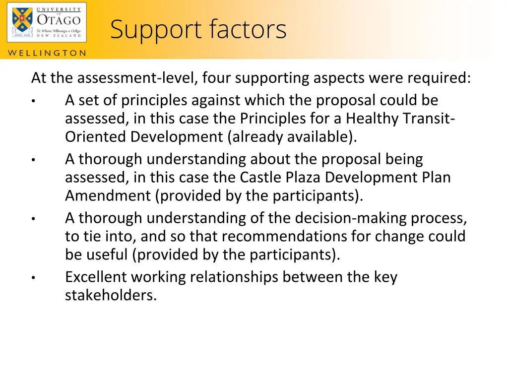 support factors