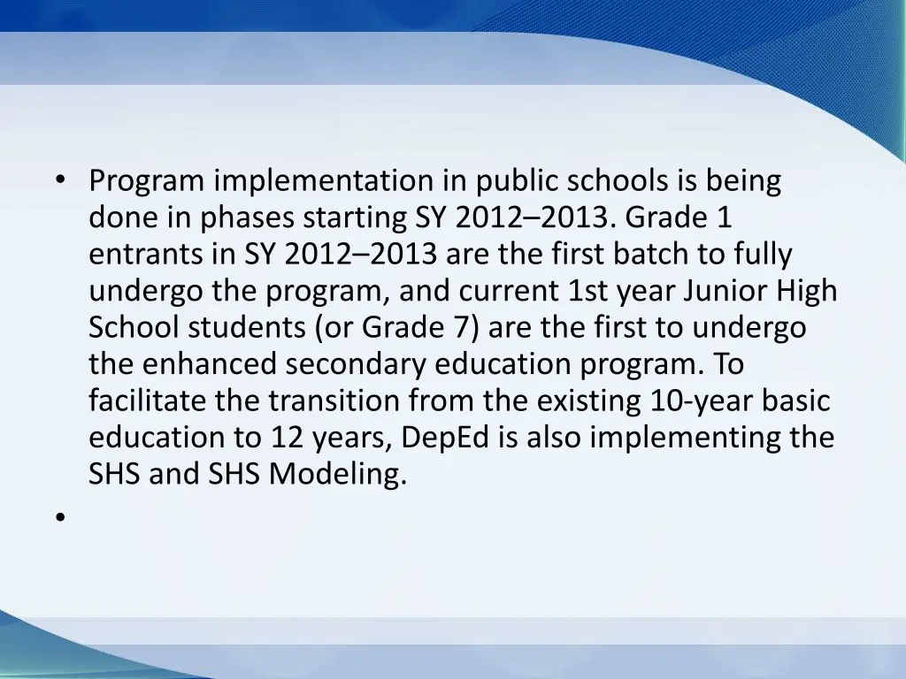 program implementation in public schools is being