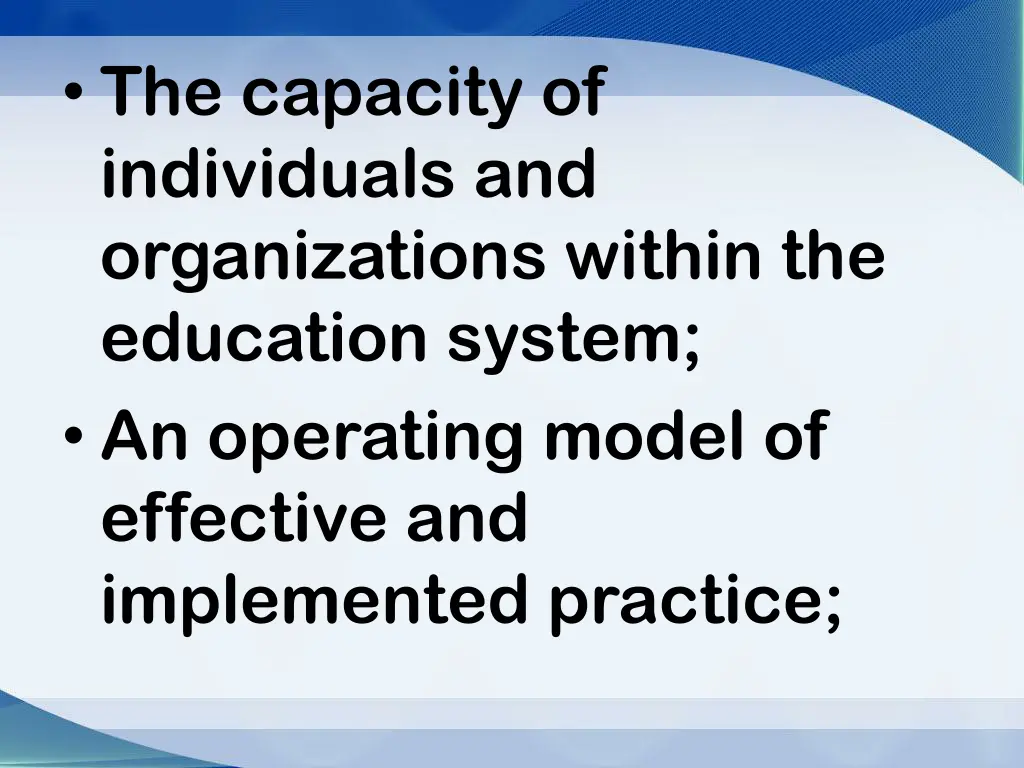the capacity of individuals and organizations
