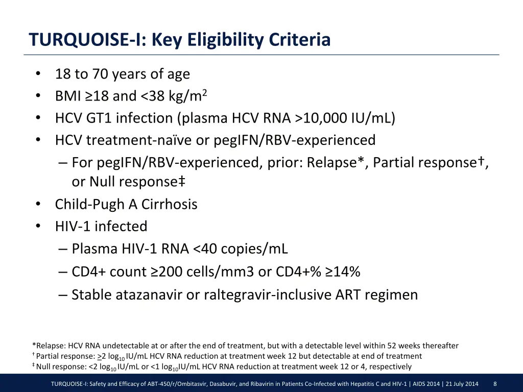 turquoise i key eligibility criteria