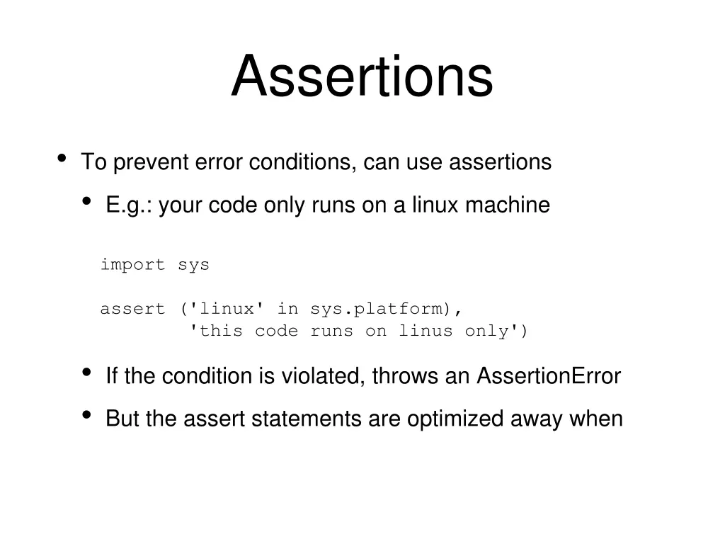assertions