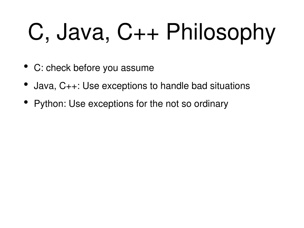 c java c philosophy