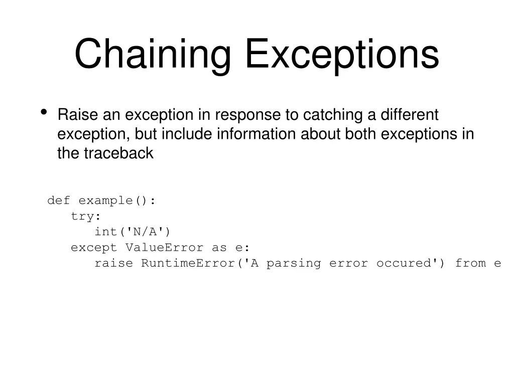 chaining exceptions