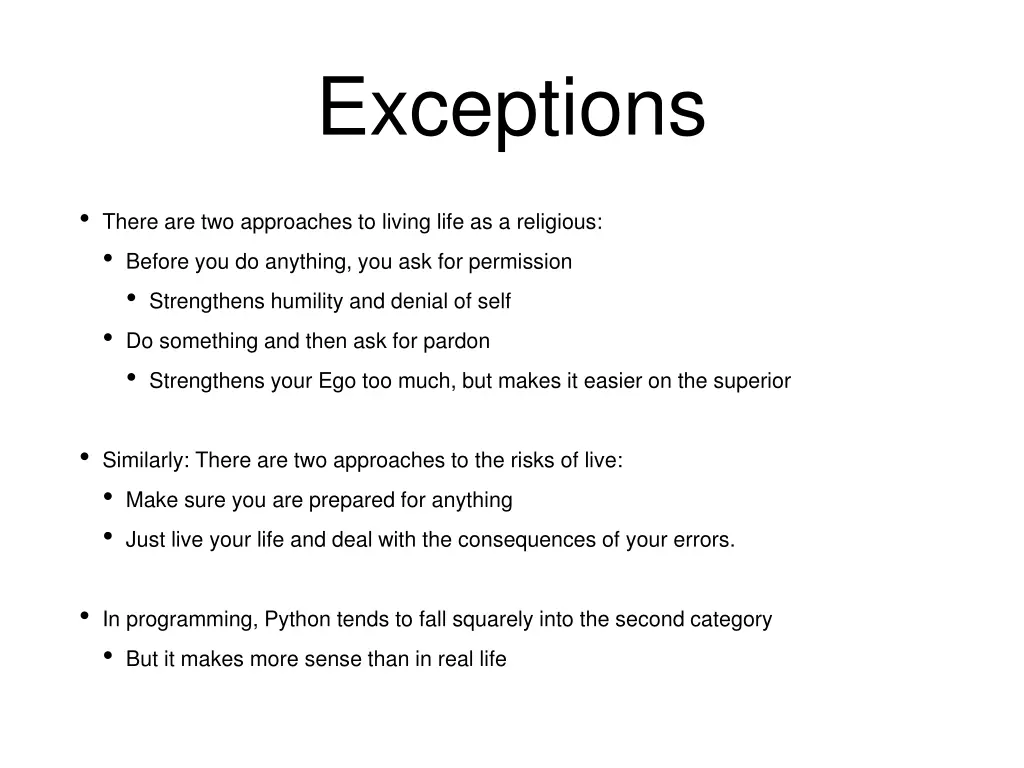 exceptions 1