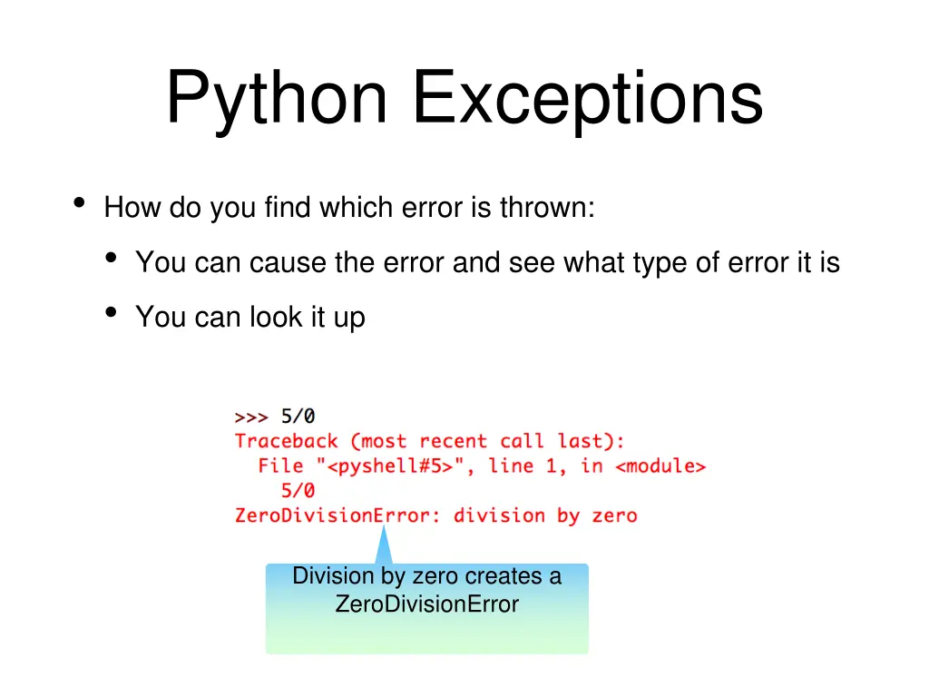 python exceptions 1