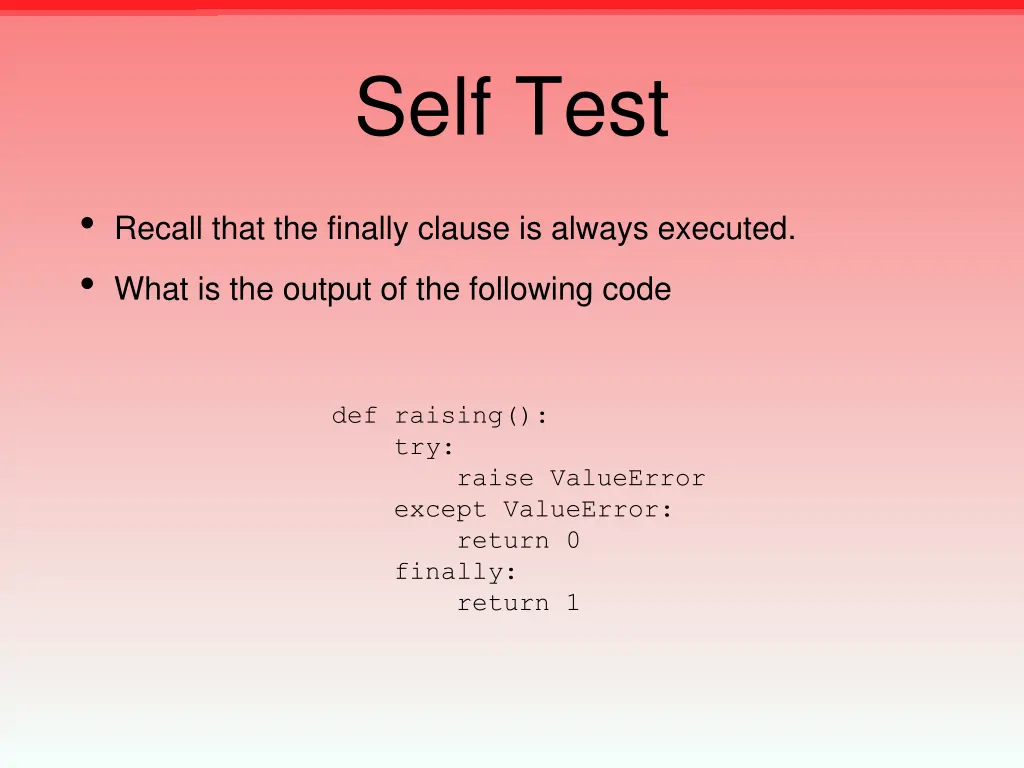 self test 1