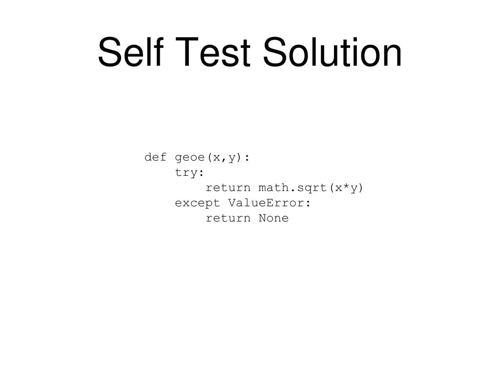 self test solution