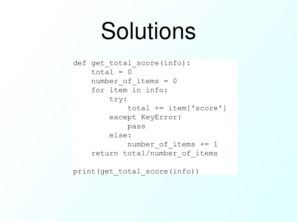 solutions
