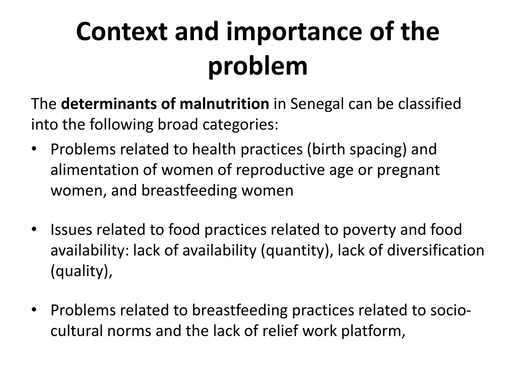context and importance of the problem 1