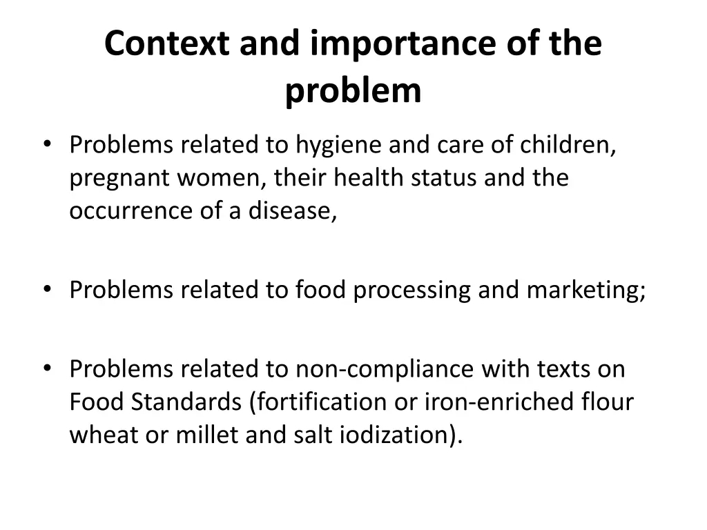 context and importance of the problem 2