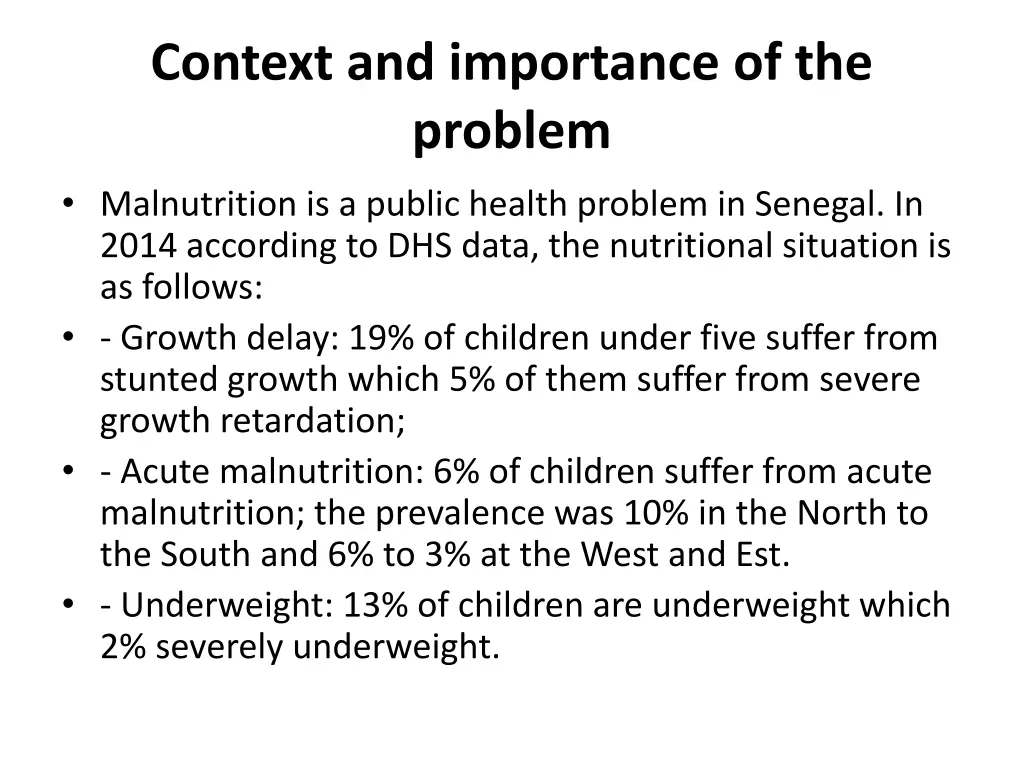 context and importance of the problem