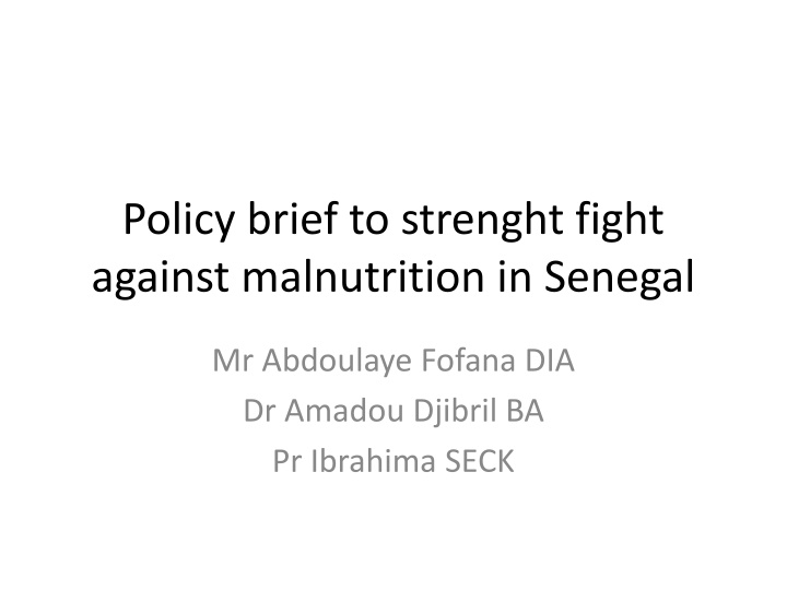 policy brief to strenght fight against