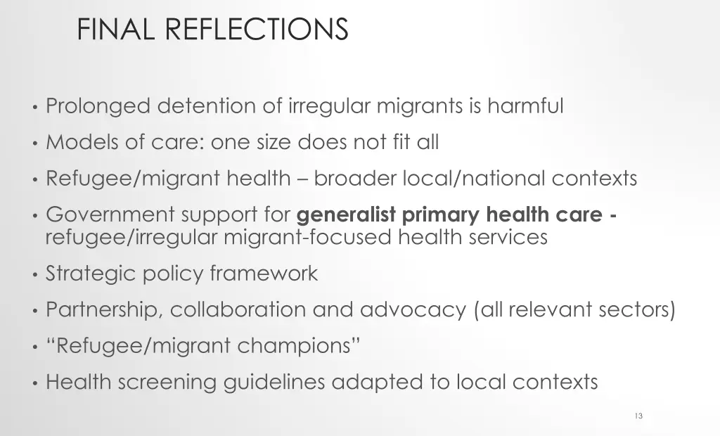 final reflections