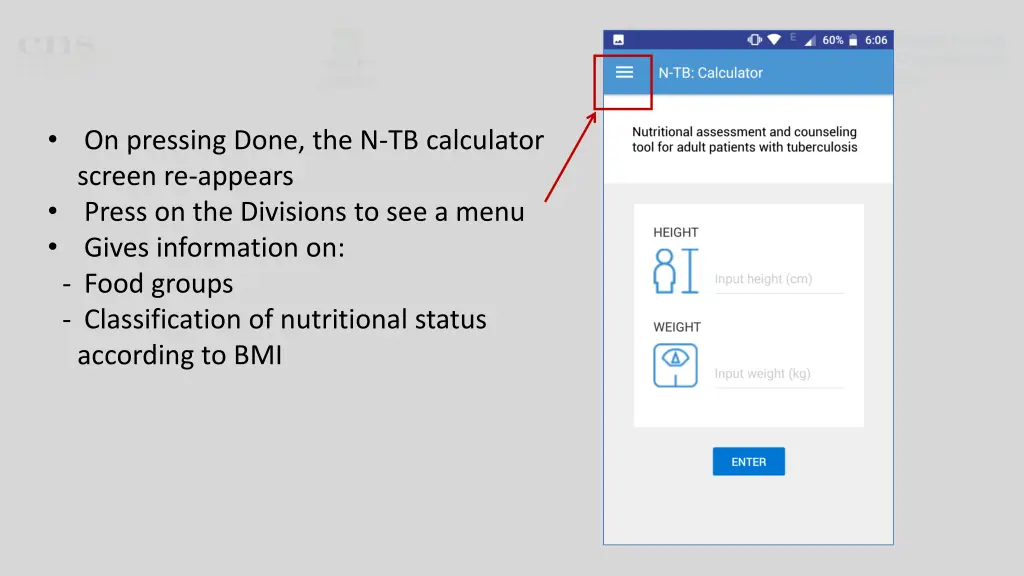 on pressing done the n tb calculator screen