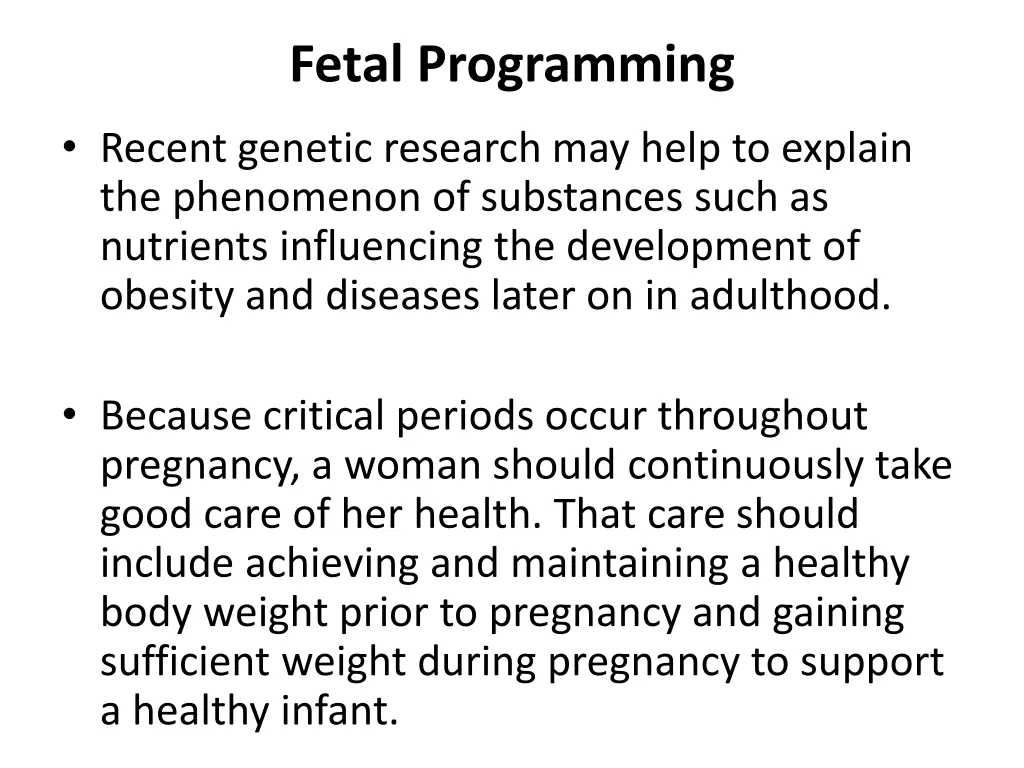 fetal programming