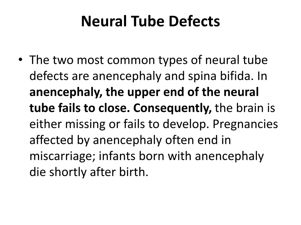 neural tube defects