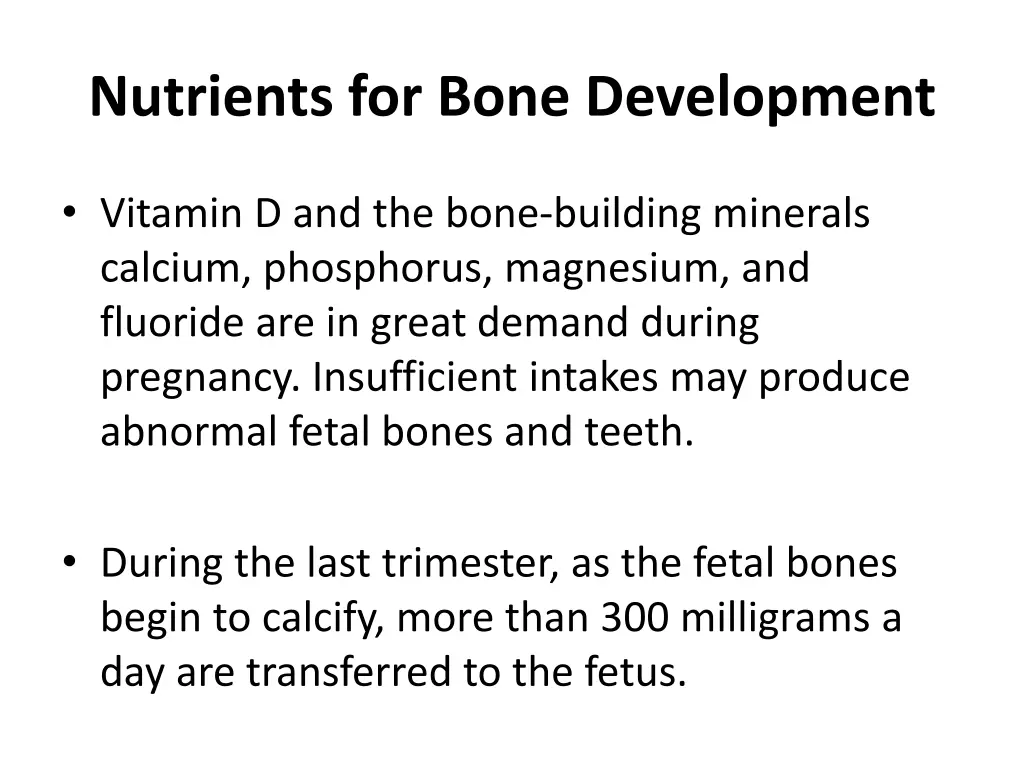 nutrients for bone development