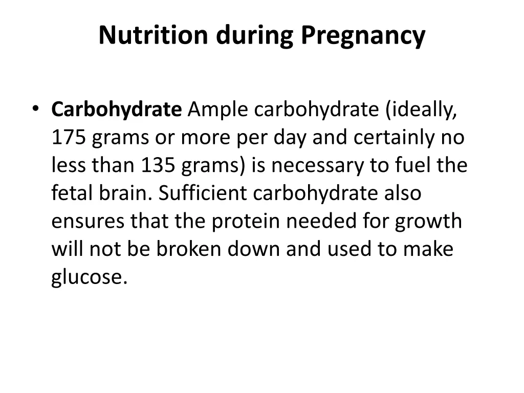 nutrition during pregnancy