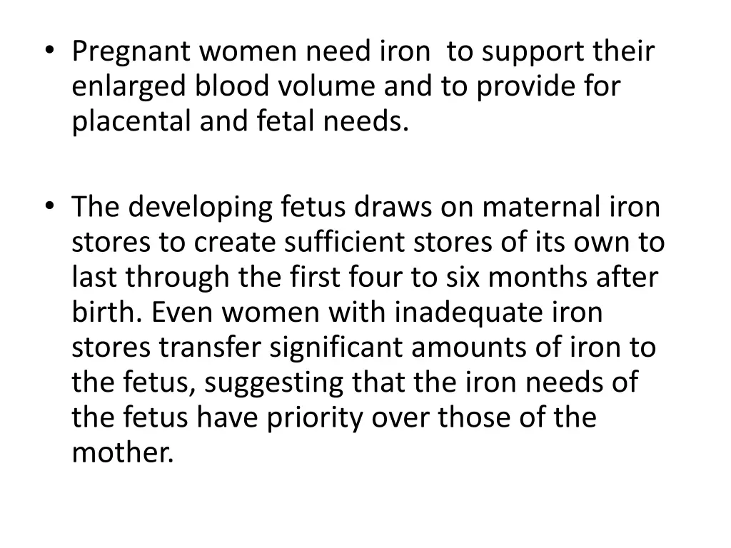pregnant women need iron to support their