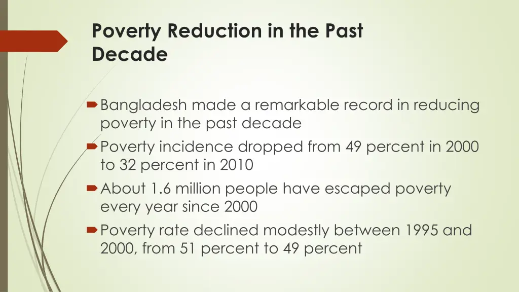 poverty reduction in the past decade