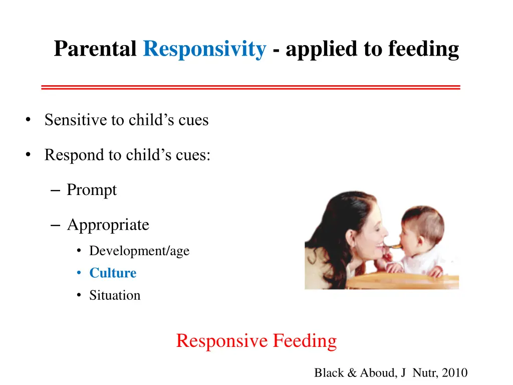 parental responsivity applied to feeding