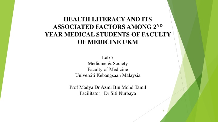 health literacy and its associated factors among