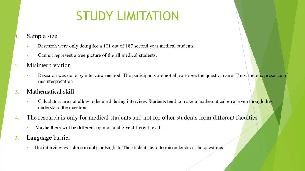 study limitation