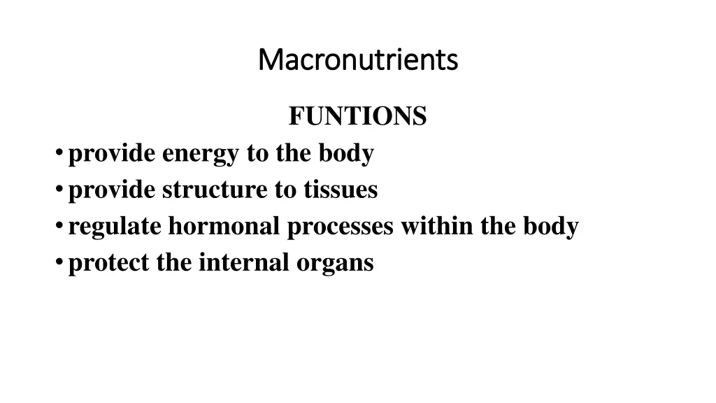 macronutrients macronutrients