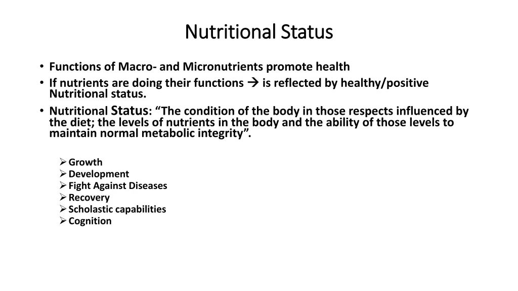 nutritional status nutritional status