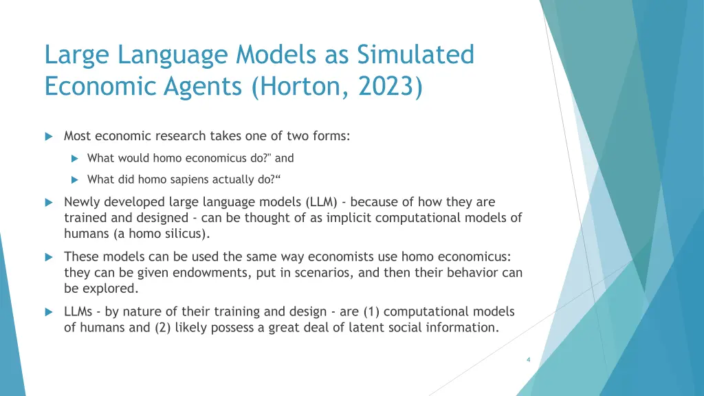 large language models as simulated economic