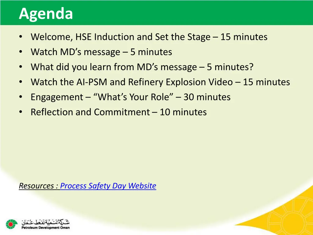 agenda