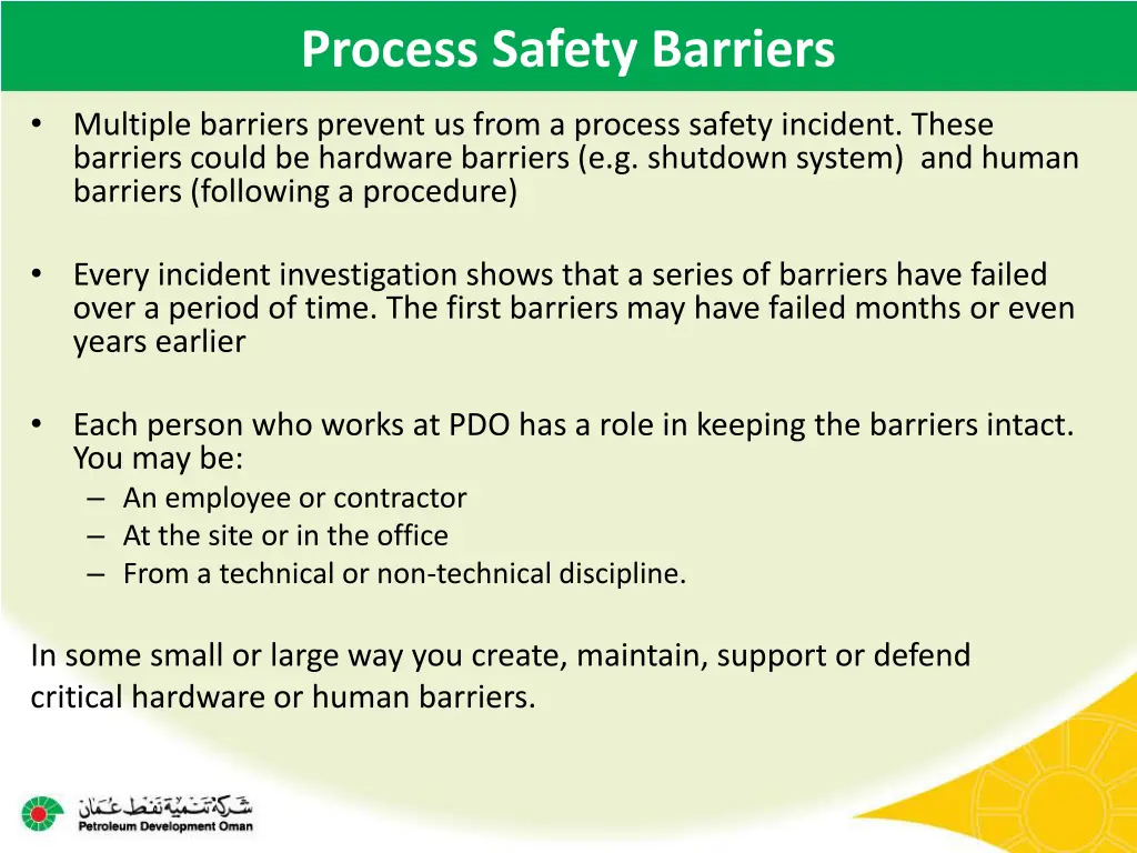 process safety barriers