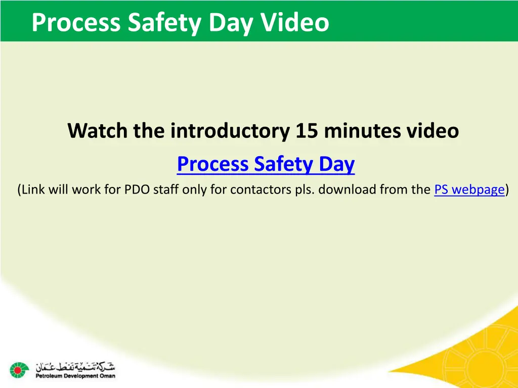 process safety day video
