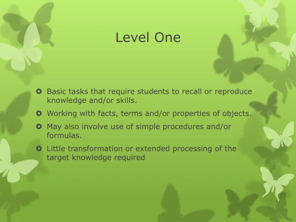 level one
