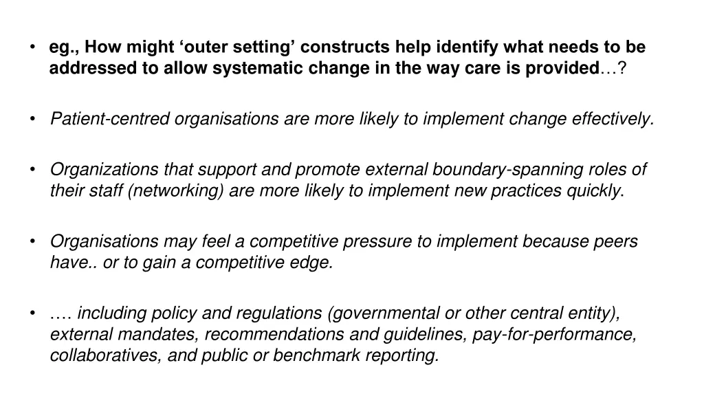 eg how might outer setting constructs help
